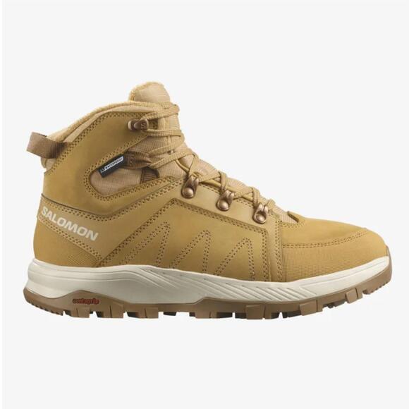 NEW SALOMON women's outchill ts cswp winter hiking boots in taffy / almond milk